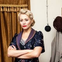 Екатерина Волкова на съемках сериала "Штрафник"