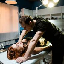 Даниил Воробьев и Лора Резникова на съемках сериала "Пятая стража. Схватка"