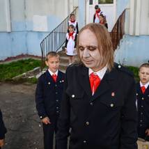 Василий Кортуков на съемках фильма "Огни большой деревни"