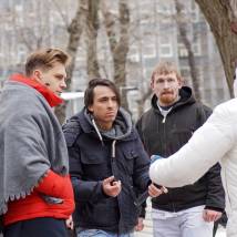 Александр Богуславский, Милош Бикович на съемках фильма "За гранью реальности"