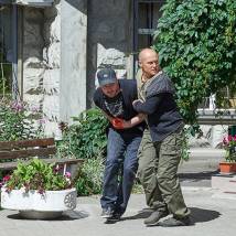 Сергей Галахов и Вячеслав Кулаков на съемках фильма "Я знаю твои секреты"