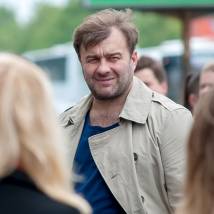 Михаил Пореченков на съемках фильма "Мост"