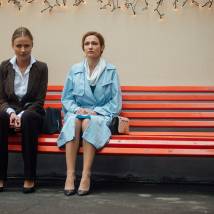 Мария Миронова, Евгения Брик на съемках сериала "Садовое кольцо"