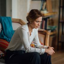 Евгения Брик на съемках сериала "Садовое кольцо"