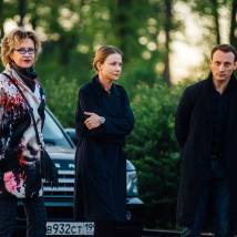 Мария Миронова, Ирина Розанова, Анатолий Белый на съемках сериала "Садовое кольцо"