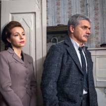 Екатерина Гусева, Константин Лавроненко на съемках сериала "Черная кошка"