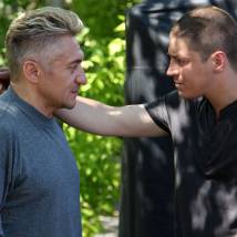Олег Кассин и Гела Месхи на съемках сериала "Вышибала"