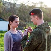 Диана Пожарская на съемках фильма "Злая шутка"