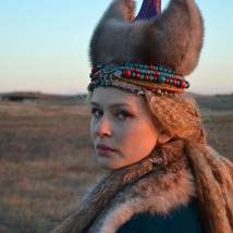 Юлия Пересильд на съемках сериала "Золотая Орда"