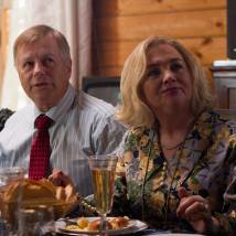 Игорь Ливанов, Марина Яковлева на съемках сериала "Серебряный бор"