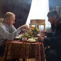 Дмитрий Шевченко, Леван Мсхиладзе на съемках сериала "Серебряный бор"