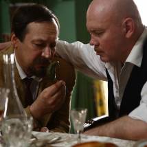 Владислав Ветров, Виталий Хаев на съемках сериала "Отчий берег"