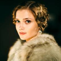 Алина Ланина на съемках сериала "Отчий берег"