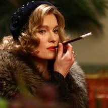 Виктория Толстоганова на съемках сериала "Отчий берег"