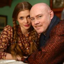 Виталий Хаев, Алина Ланина на съемках сериала "Отчий берег"