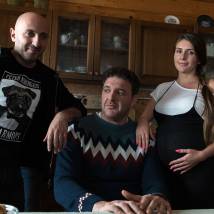 Максим Виторган, Карен Оганесян, Валерия Кожевникова на съемках фильма "Жизнь впереди"