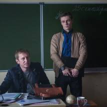 Михаил Трухин, Илья Коробко на съемках сериала "Секретарша"
