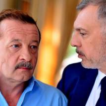 Леонид Громов и Сергей Чонишвили на съемках фильма "Дедушка"