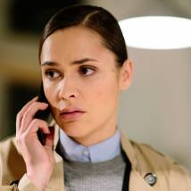 Анастасия Микульчина на съемках сериала "Менталист"