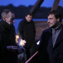 Евгений Цыганов на съемках фильма "Проводник"