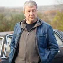 Александр Робак на съемках фильма "Проводник"