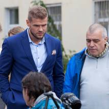 Владимир Яглыч и Роман Качанов-мл. на съемках фильма "Должок"