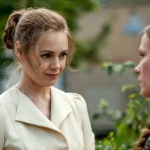 Анна Миклош на съемках сериала "Экспроприатор"