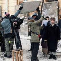 Татьяна Абрамова на съемках сериала "Экспроприатор"