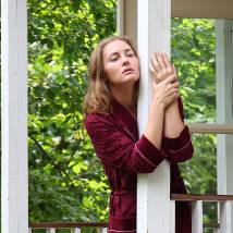 Анна Казючиц на съемках сериала "Опекун"