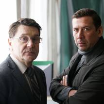 Сергей Маковецкий, Андрей Мерзликин на съемках фильма "Трасса смерти"