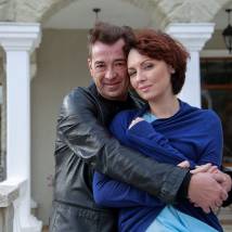 Елена Ксенофонтова и Николай Добрынин на съемках фильма "Три Королевы"
