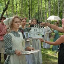 Татьяна Бабенкова на съемках сериала "Вольная грамота"