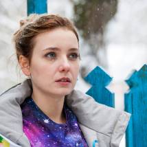 Елена Полянская на съемках фильма "Верность"