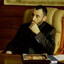 Сергей Федоров (Тодоров) на съемках фильма "Барышня и хулиган"