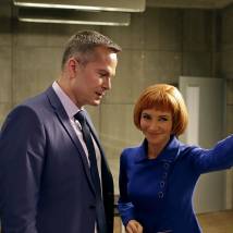Николай Сердцев, Лора Резникова на съемках сериала "Свидетели"