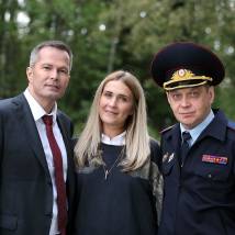 Михаил Горевой, Николай Сердцев на съемках сериала "Свидетели"
