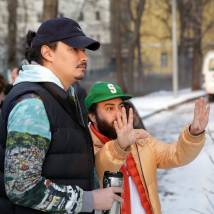 Жора Крыжовников на съемках альманаха "Елки новые"