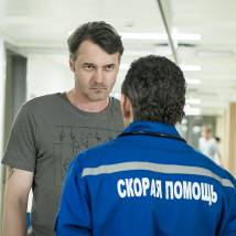 Павел Трубинер на съемках сериала "Ланцет"