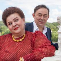 Ирина Основина, Игорь Фурманюк на съемках сериала "Наживка для ангела"