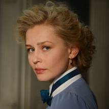 Юлия Пересильд на съемках сериала "Победители"