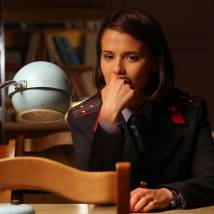 Любовь Аксенова на съемках сериала "Вокально-криминальный ансамбль"
