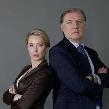 Владимир Симонов, Анастасия Панина на съемках сериала "Свадьбы и разводы"