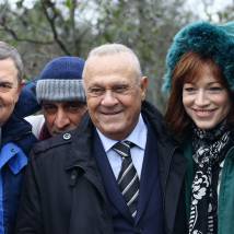 Алена Хмельницкая, Тигран Кеосаян, Владимир Меньшов, Юрий Стоянов на съемках фильма "Актриса"