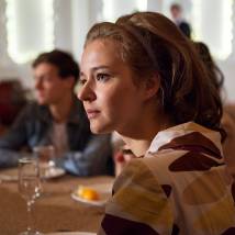 Любовь Константинова на съемках сериала "Березка"