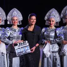 Лидия Вележева на съемках сериала "Березка"