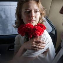 Любовь Константинова на съемках сериала "Березка"