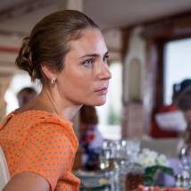 Юлия Мельникова на съемках сериала "Березка"