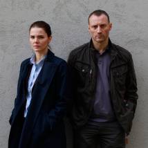 Анатолий Белый, Елизавета Боярская на съемках сериала "Ворона"