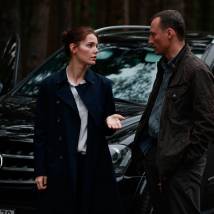 Анатолий Белый, Елизавета Боярская на съемках сериала "Ворона"