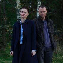 Анатолий Белый, Елизавета Боярская на съемках сериала "Ворона"